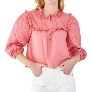 Hunter Bell NYC Bea Ruffle-Trim Top